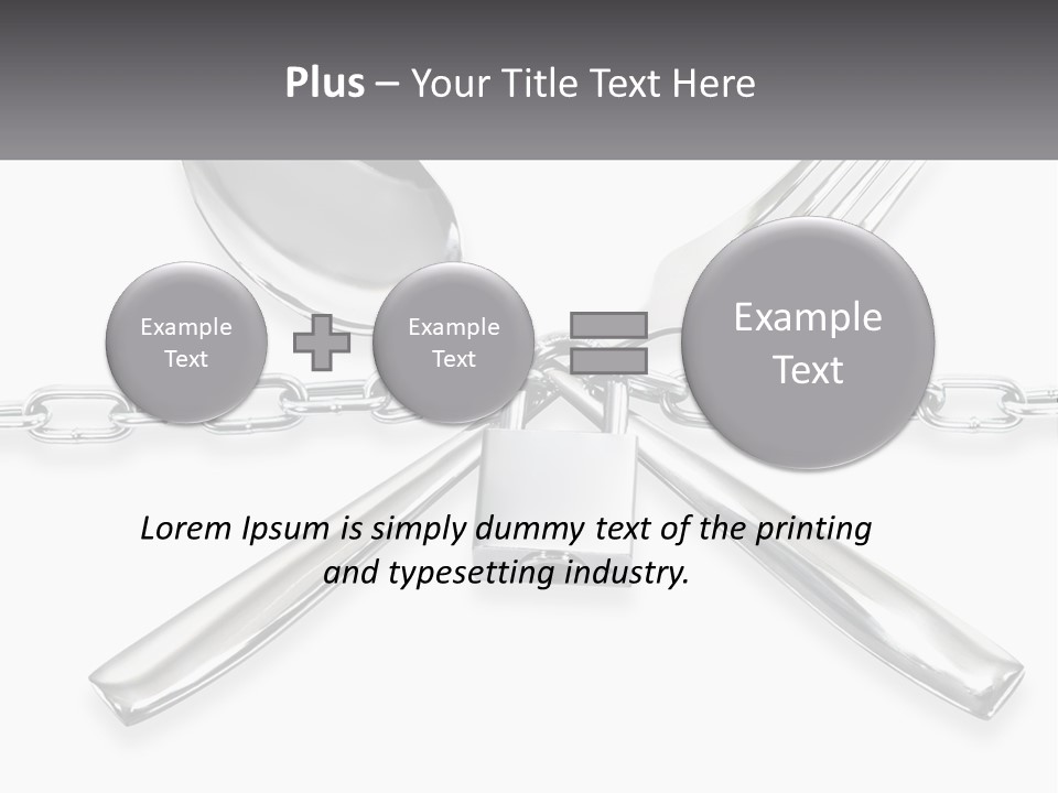 A Metal Chain With A Fork And Spoon On It PowerPoint Template