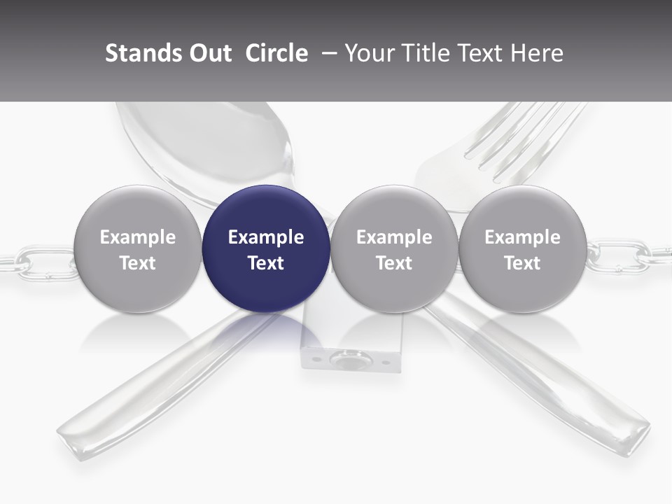 A Metal Chain With A Fork And Spoon On It PowerPoint Template