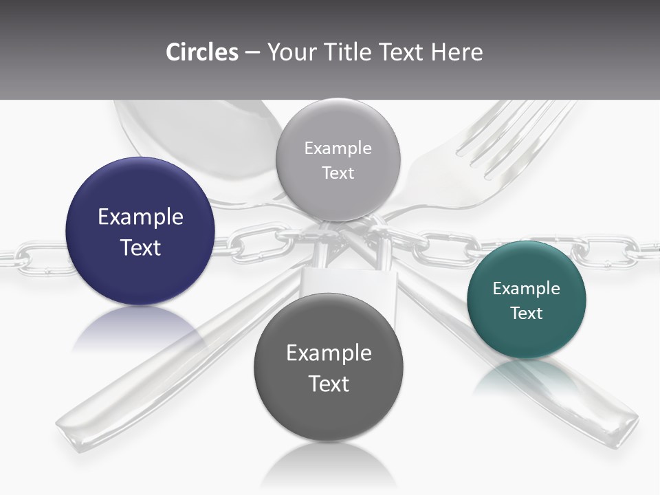 A Metal Chain With A Fork And Spoon On It PowerPoint Template
