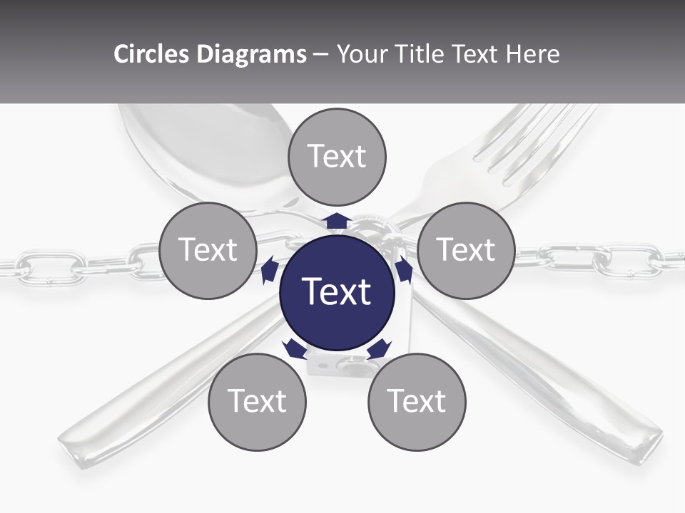 A Metal Chain With A Fork And Spoon On It PowerPoint Template