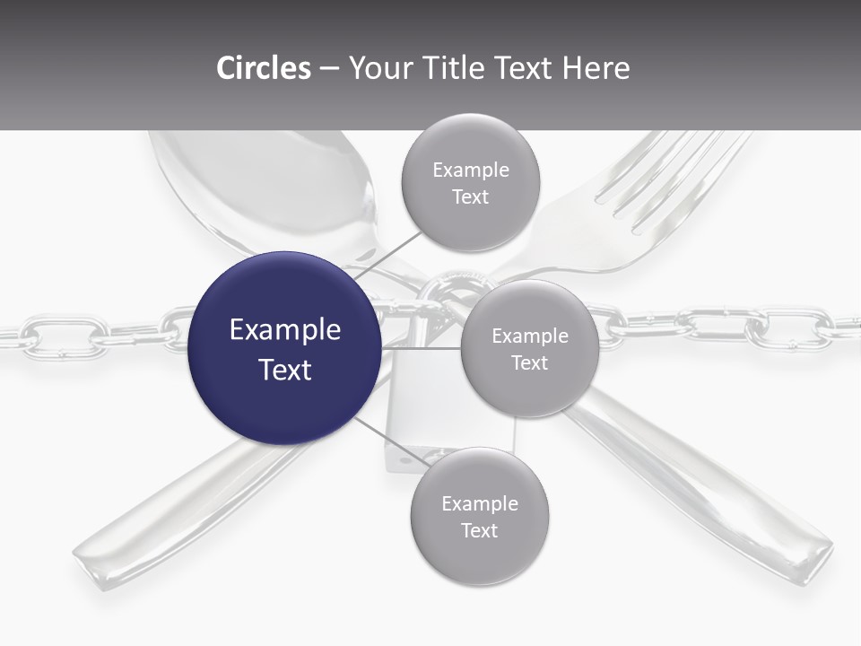 A Metal Chain With A Fork And Spoon On It PowerPoint Template
