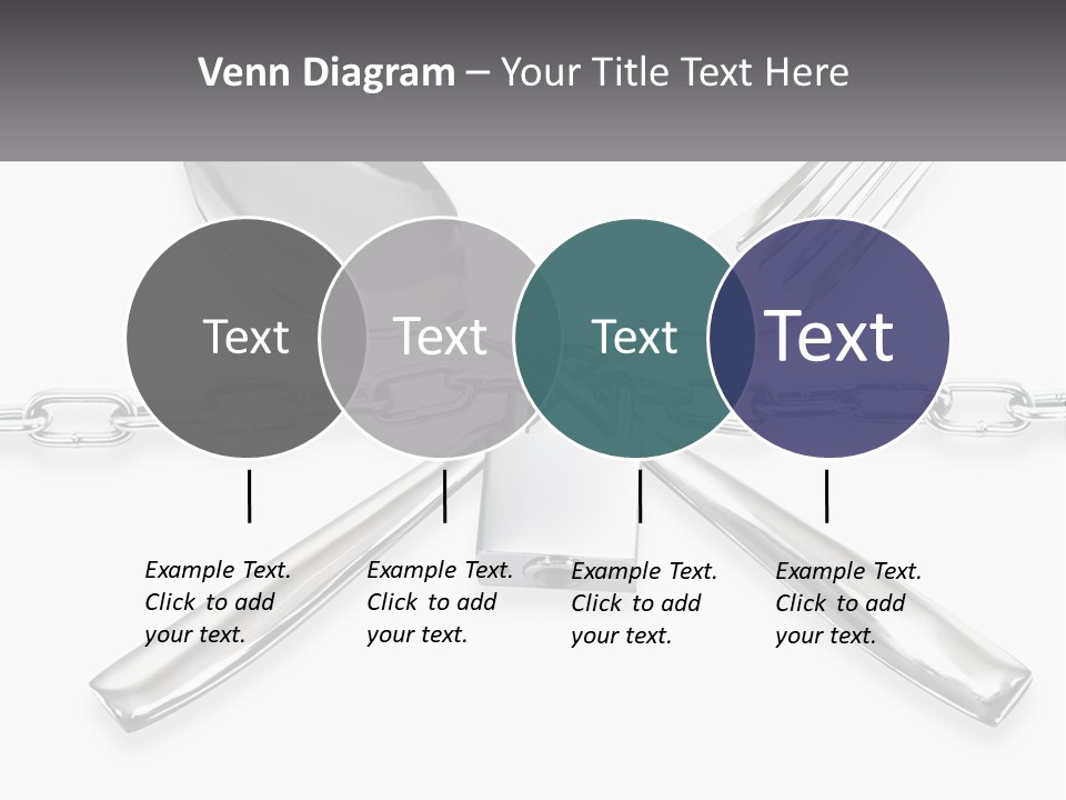 A Metal Chain With A Fork And Spoon On It PowerPoint Template