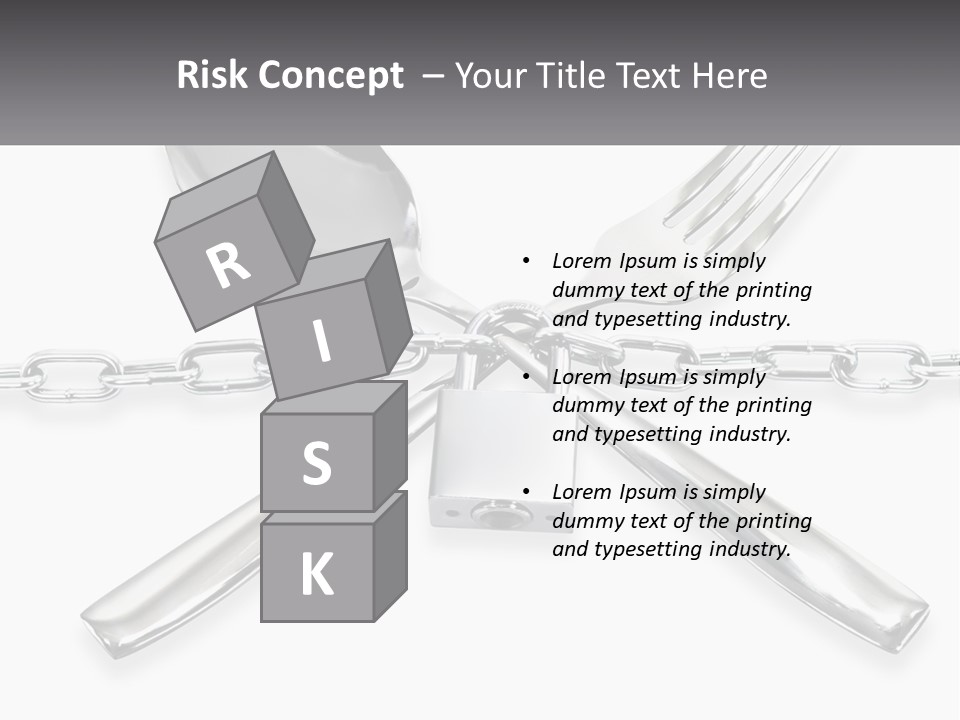 A Metal Chain With A Fork And Spoon On It PowerPoint Template
