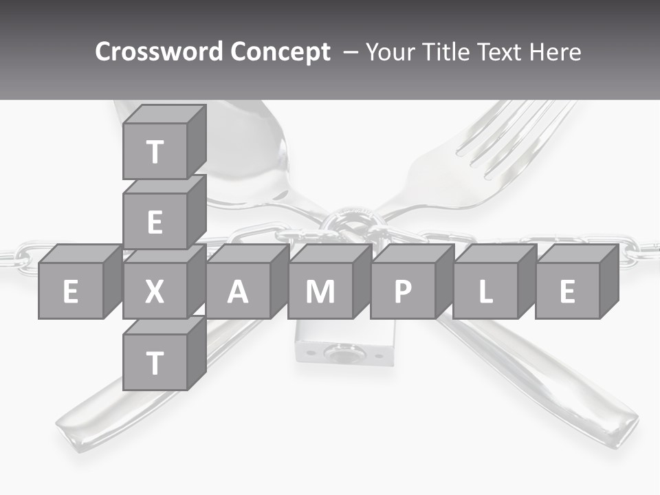 A Metal Chain With A Fork And Spoon On It PowerPoint Template
