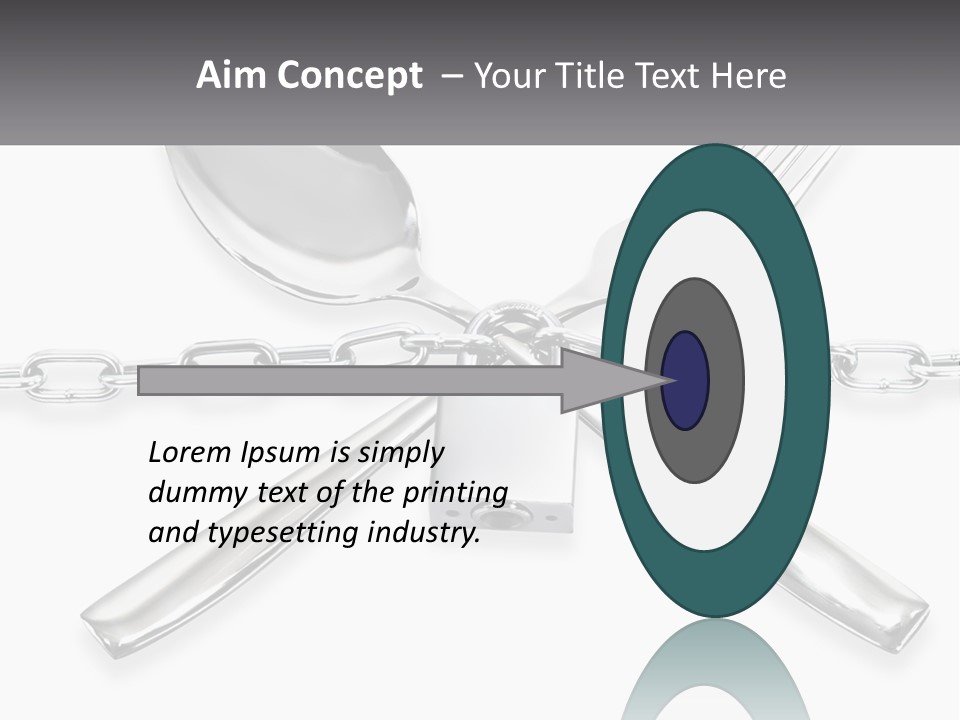 A Metal Chain With A Fork And Spoon On It PowerPoint Template