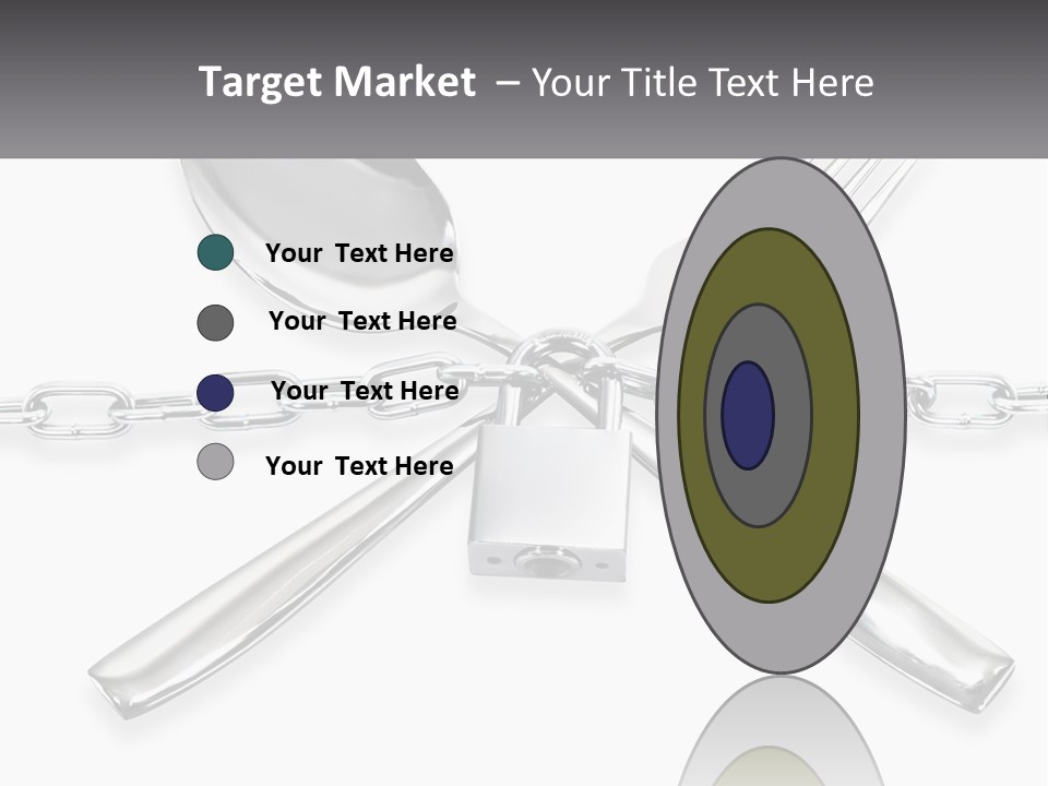 A Metal Chain With A Fork And Spoon On It PowerPoint Template