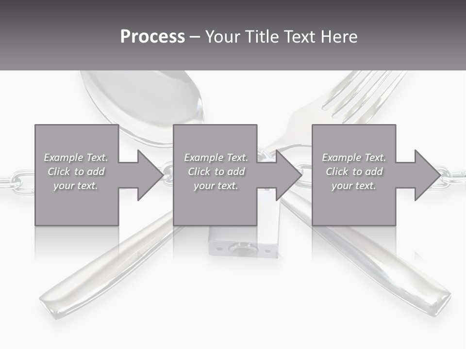 A Metal Chain With A Fork And Spoon On It PowerPoint Template