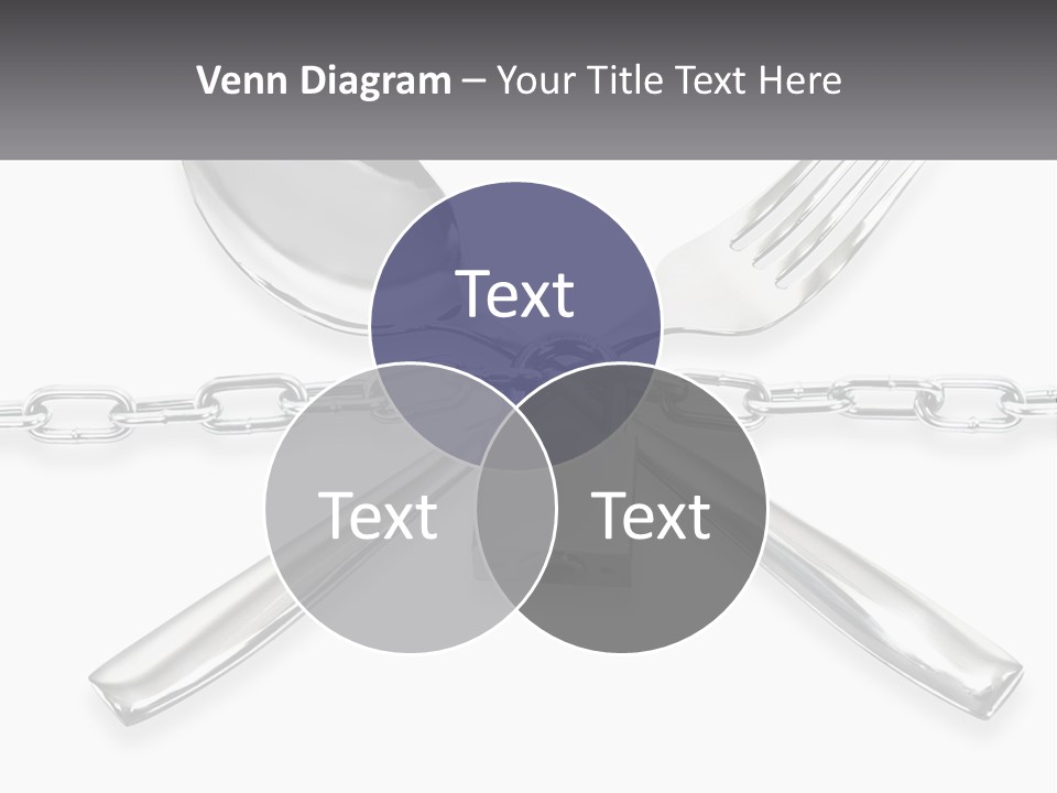 A Metal Chain With A Fork And Spoon On It PowerPoint Template