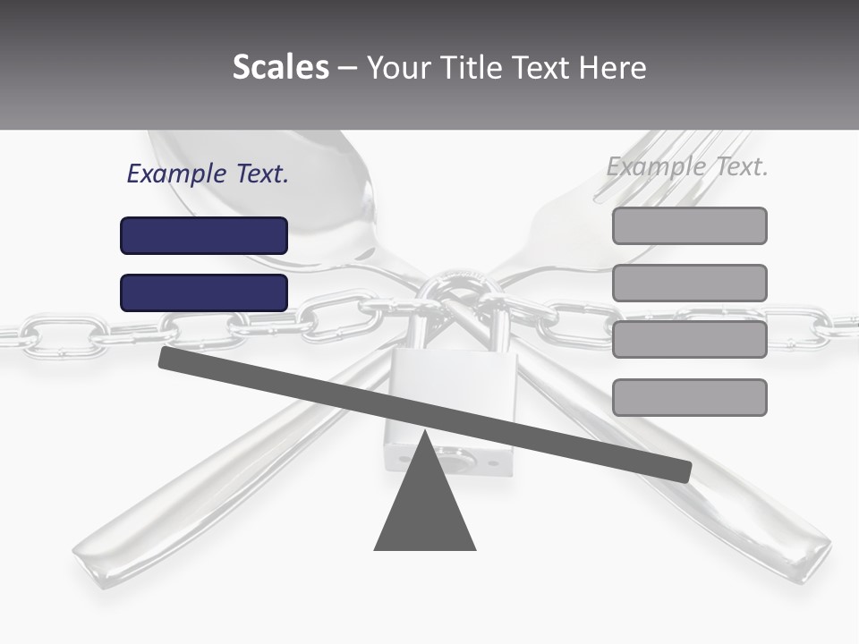 A Metal Chain With A Fork And Spoon On It PowerPoint Template