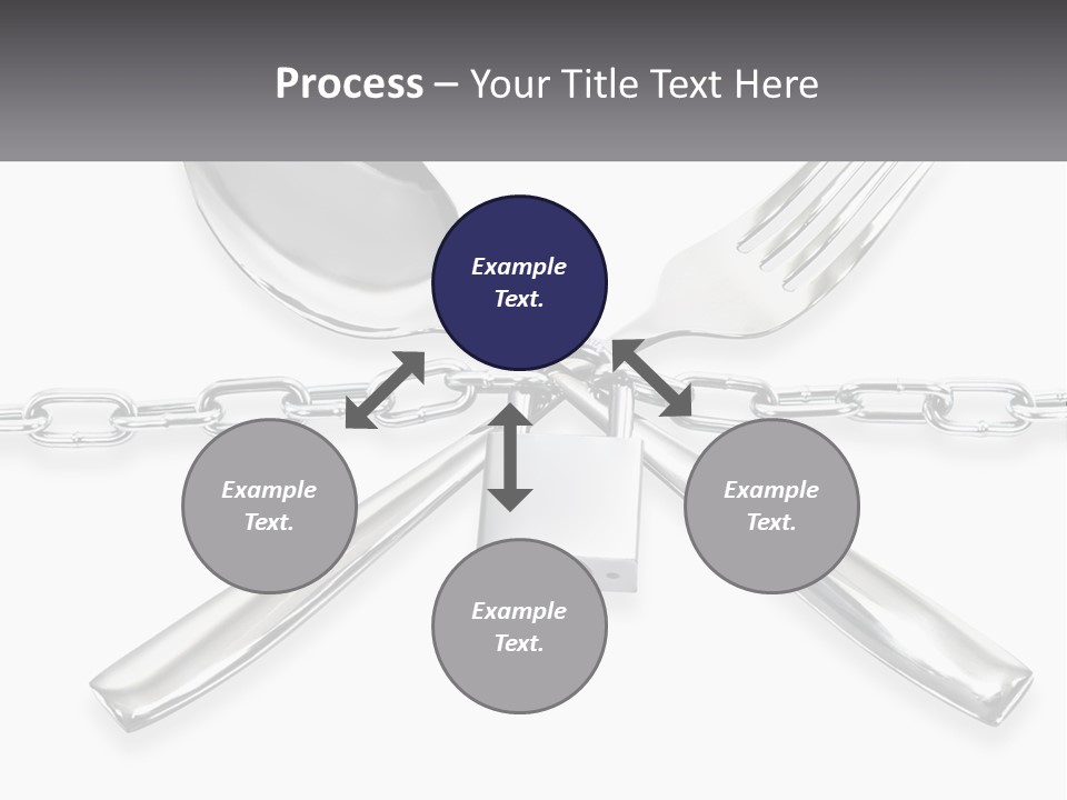 A Metal Chain With A Fork And Spoon On It PowerPoint Template
