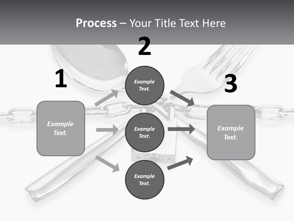 A Metal Chain With A Fork And Spoon On It PowerPoint Template