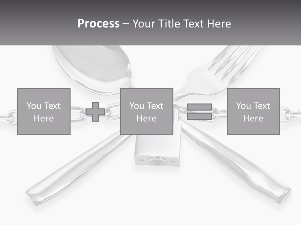 A Metal Chain With A Fork And Spoon On It PowerPoint Template