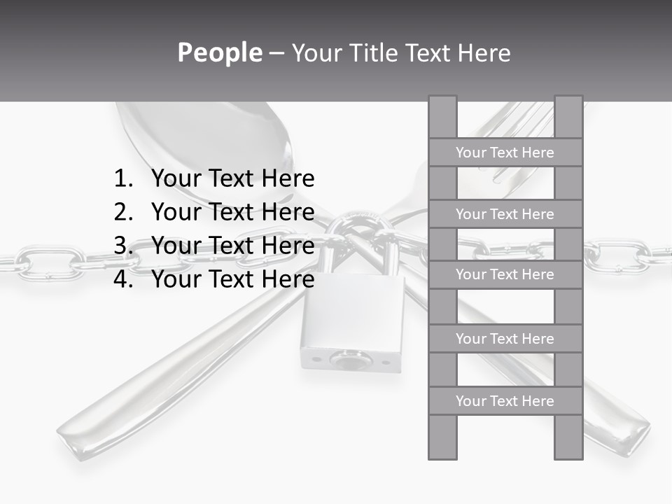 A Metal Chain With A Fork And Spoon On It PowerPoint Template
