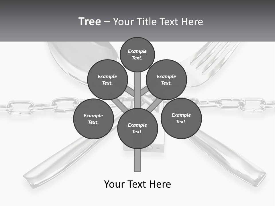 A Metal Chain With A Fork And Spoon On It PowerPoint Template