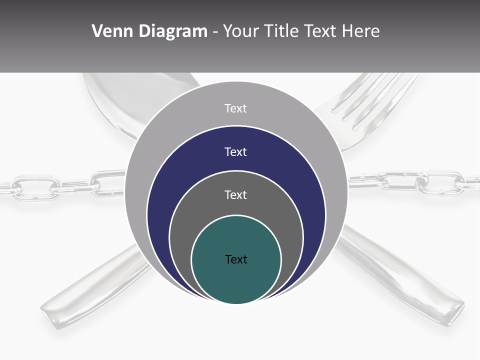 A Metal Chain With A Fork And Spoon On It PowerPoint Template