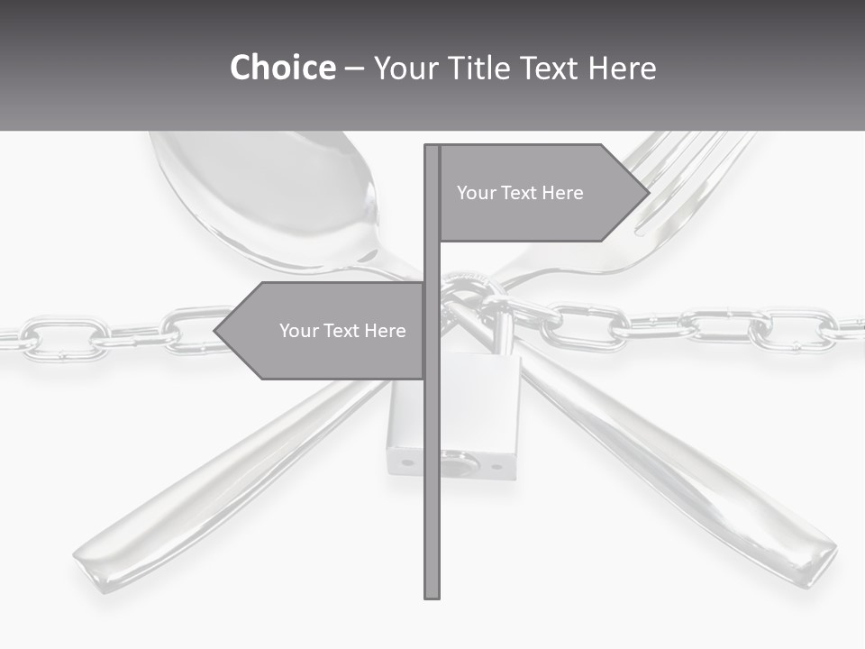 A Metal Chain With A Fork And Spoon On It PowerPoint Template