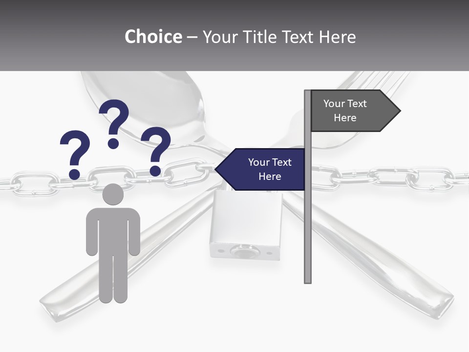 A Metal Chain With A Fork And Spoon On It PowerPoint Template
