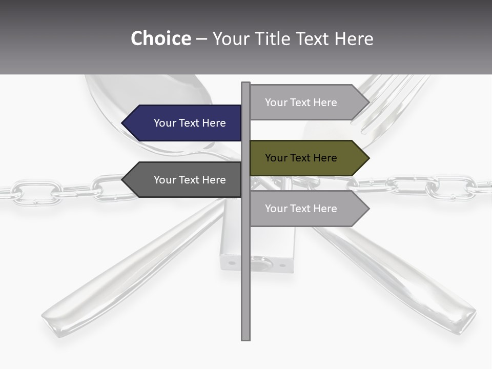 A Metal Chain With A Fork And Spoon On It PowerPoint Template