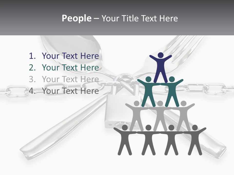 A Metal Chain With A Fork And Spoon On It PowerPoint Template