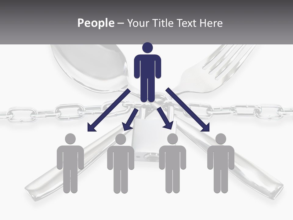 A Metal Chain With A Fork And Spoon On It PowerPoint Template