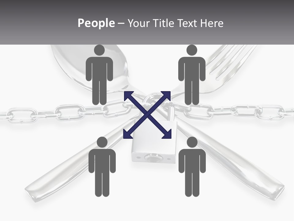 A Metal Chain With A Fork And Spoon On It PowerPoint Template