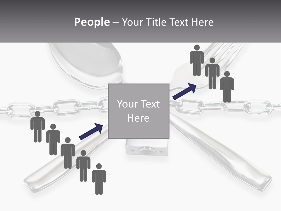 A Metal Chain With A Fork And Spoon On It PowerPoint Template