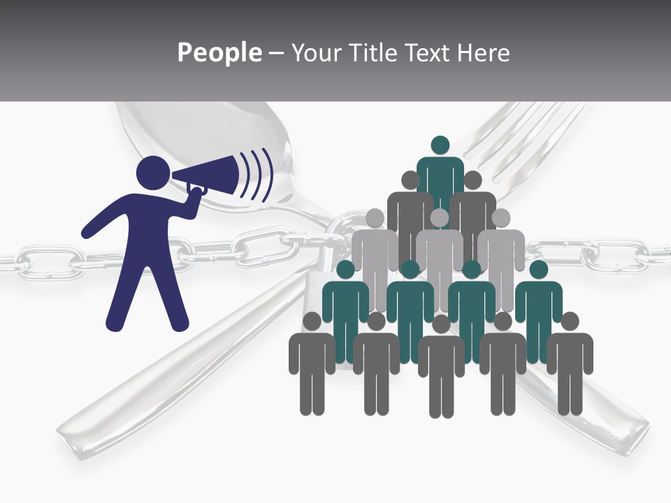 A Metal Chain With A Fork And Spoon On It PowerPoint Template