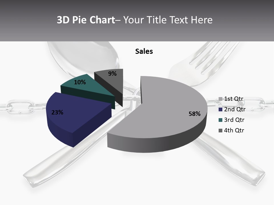 A Metal Chain With A Fork And Spoon On It PowerPoint Template