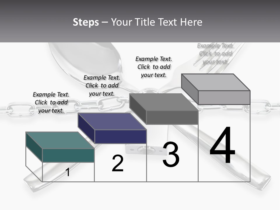 A Metal Chain With A Fork And Spoon On It PowerPoint Template