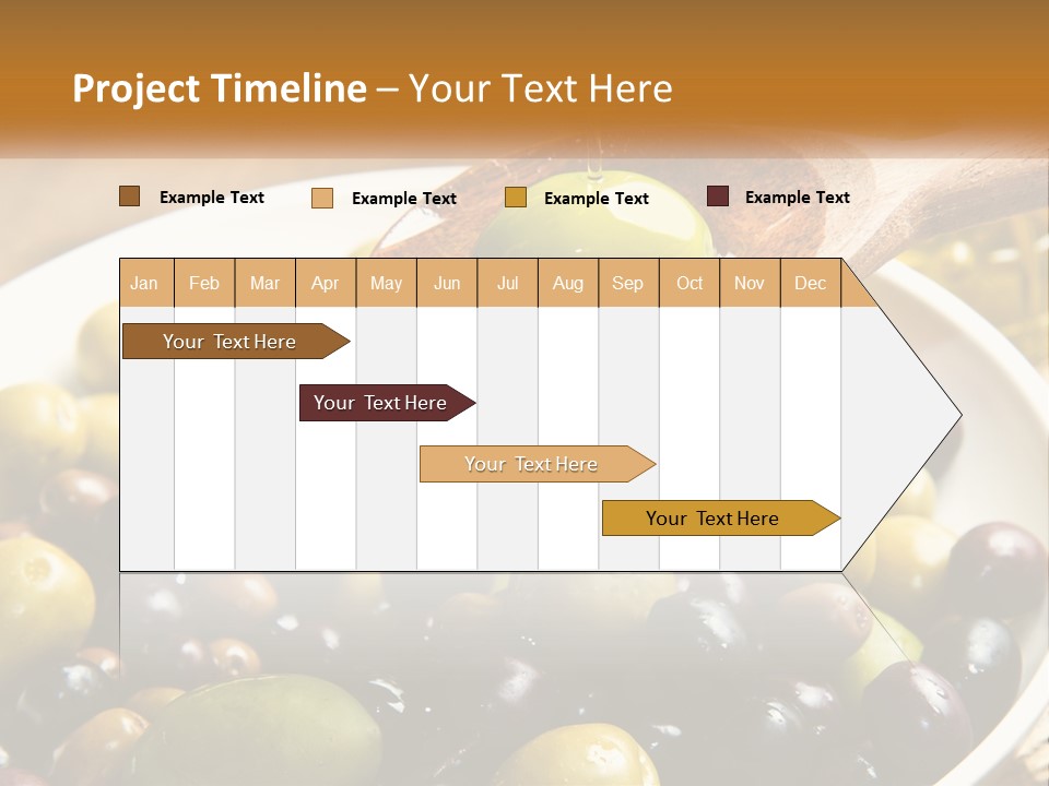 A Wooden Spoon Pouring Olives Into A Bowl Of Olives PowerPoint Template