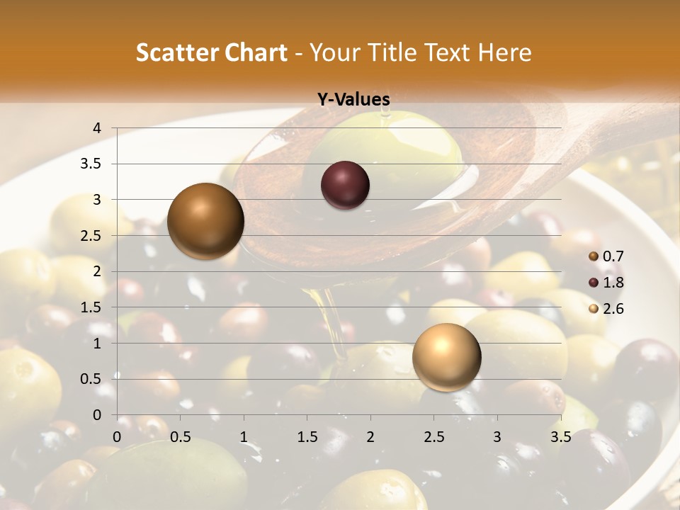A Wooden Spoon Pouring Olives Into A Bowl Of Olives PowerPoint Template