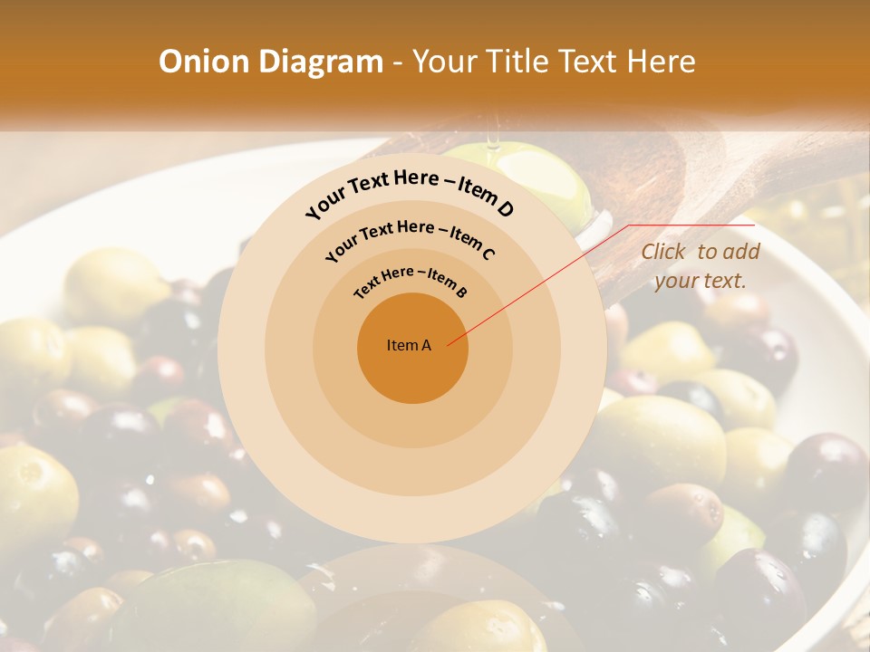 A Wooden Spoon Pouring Olives Into A Bowl Of Olives PowerPoint Template