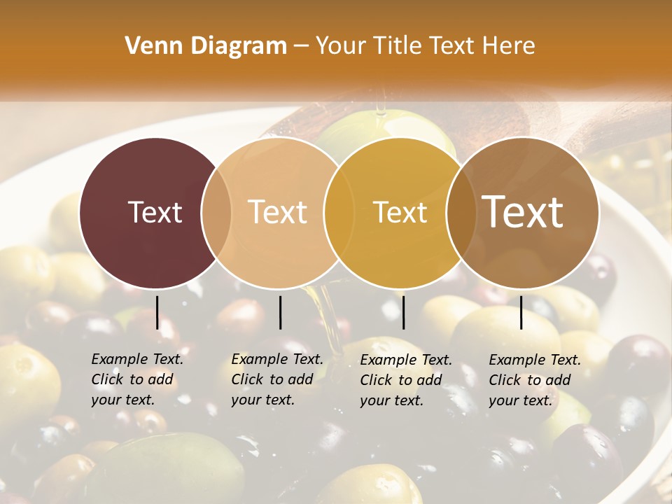 A Wooden Spoon Pouring Olives Into A Bowl Of Olives PowerPoint Template