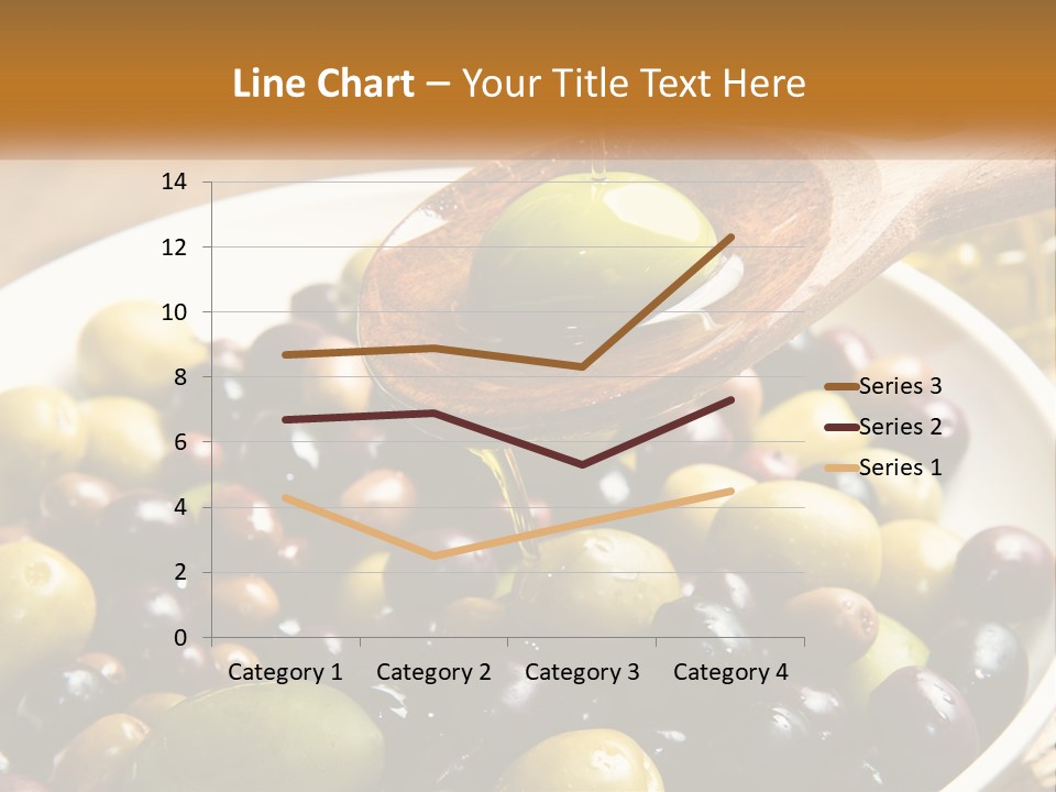 A Wooden Spoon Pouring Olives Into A Bowl Of Olives PowerPoint Template