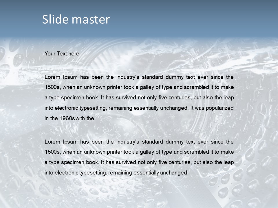A Close Up Of A Washing Machine With Water On It PowerPoint Template