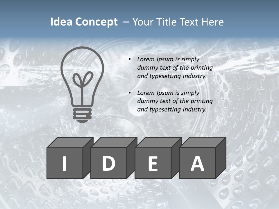 A Close Up Of A Washing Machine With Water On It PowerPoint Template
