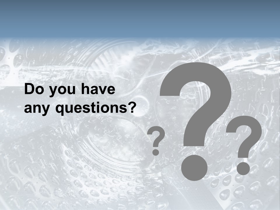 A Close Up Of A Washing Machine With Water On It PowerPoint Template