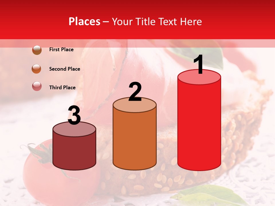 A Piece Of Bread With Meat And Tomatoes On It PowerPoint Template