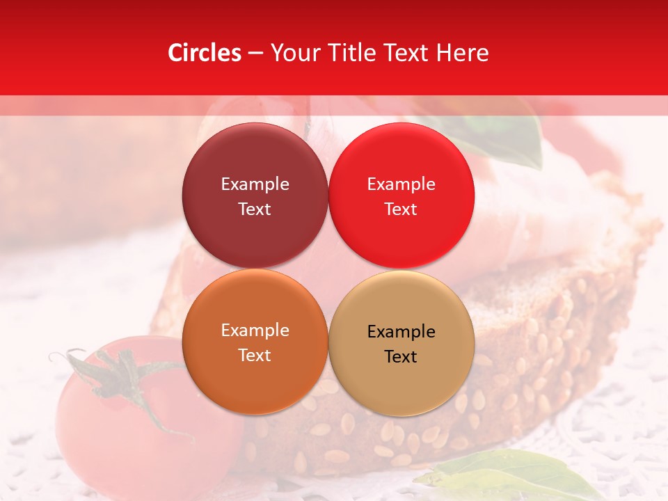 A Piece Of Bread With Meat And Tomatoes On It PowerPoint Template