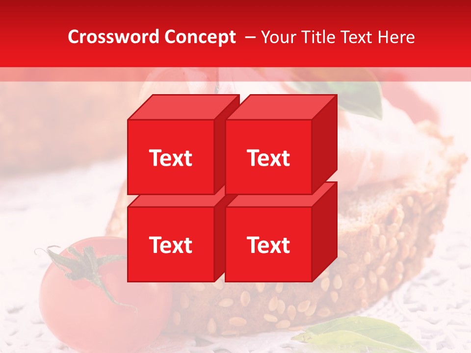 A Piece Of Bread With Meat And Tomatoes On It PowerPoint Template