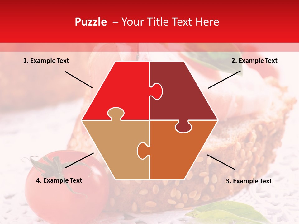 A Piece Of Bread With Meat And Tomatoes On It PowerPoint Template