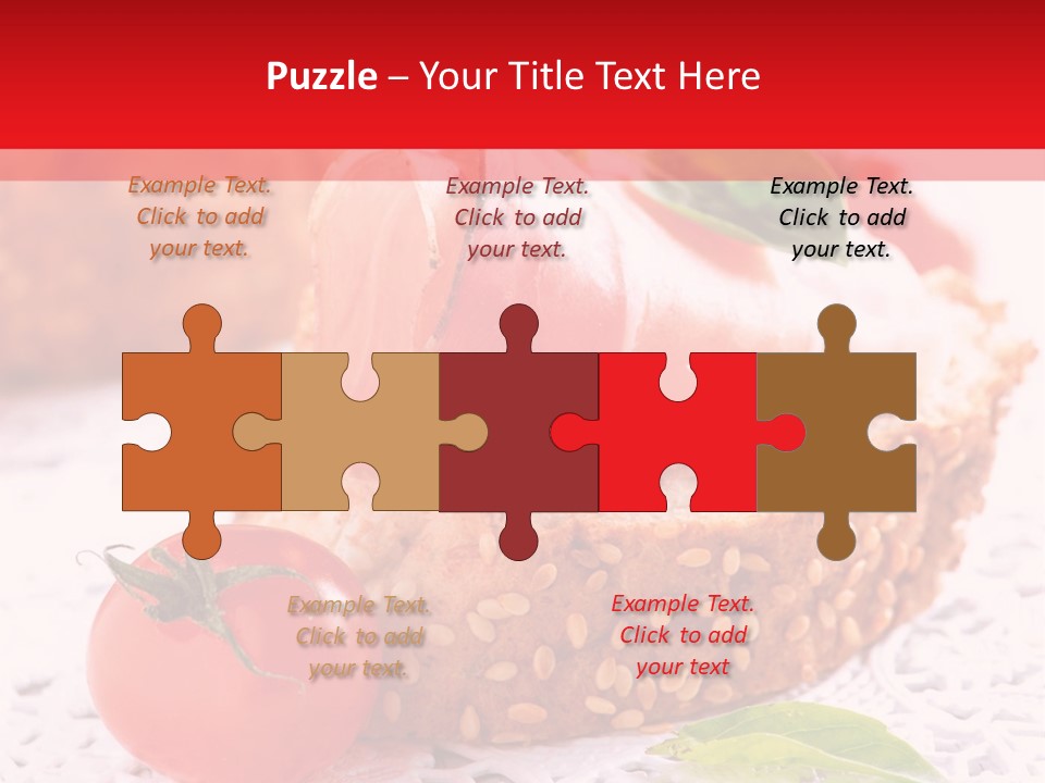 A Piece Of Bread With Meat And Tomatoes On It PowerPoint Template