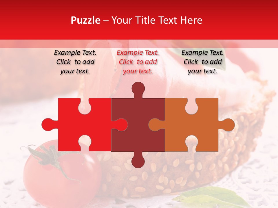 A Piece Of Bread With Meat And Tomatoes On It PowerPoint Template