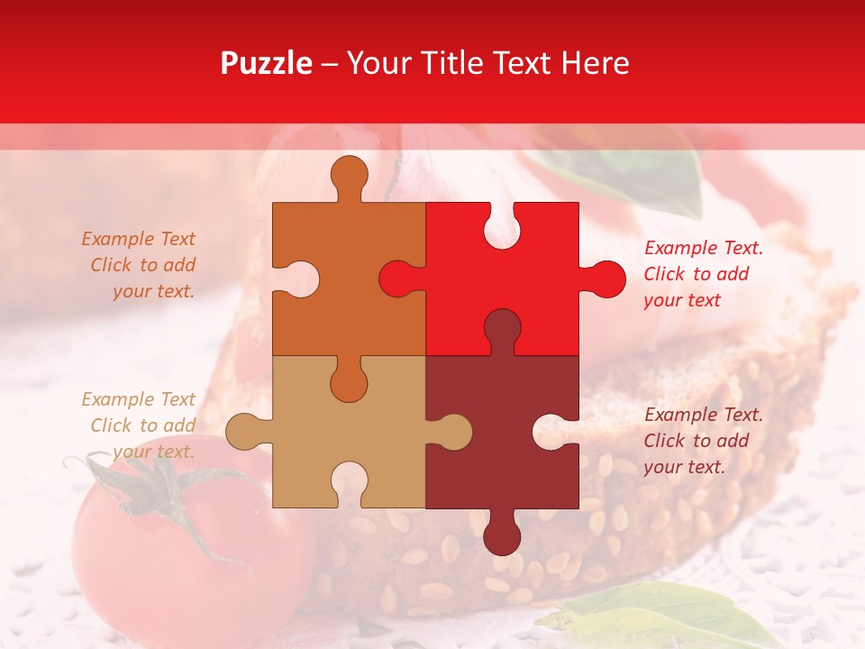 A Piece Of Bread With Meat And Tomatoes On It PowerPoint Template