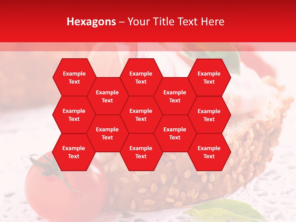 A Piece Of Bread With Meat And Tomatoes On It PowerPoint Template