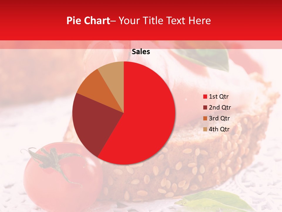 A Piece Of Bread With Meat And Tomatoes On It PowerPoint Template