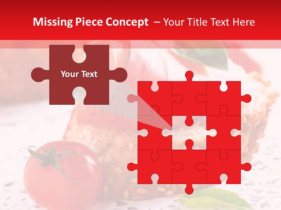 A Piece Of Bread With Meat And Tomatoes On It PowerPoint Template