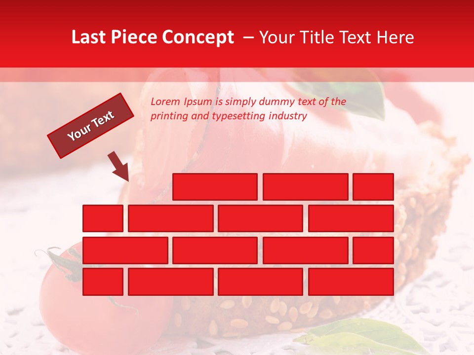 A Piece Of Bread With Meat And Tomatoes On It PowerPoint Template