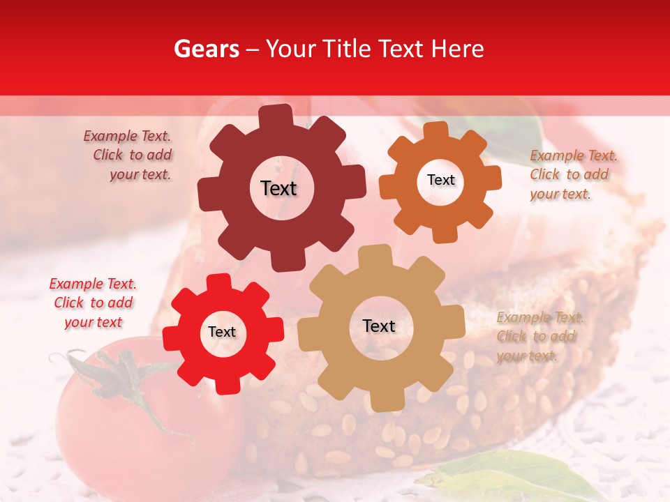 A Piece Of Bread With Meat And Tomatoes On It PowerPoint Template