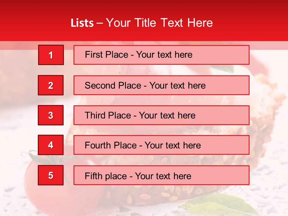 A Piece Of Bread With Meat And Tomatoes On It PowerPoint Template